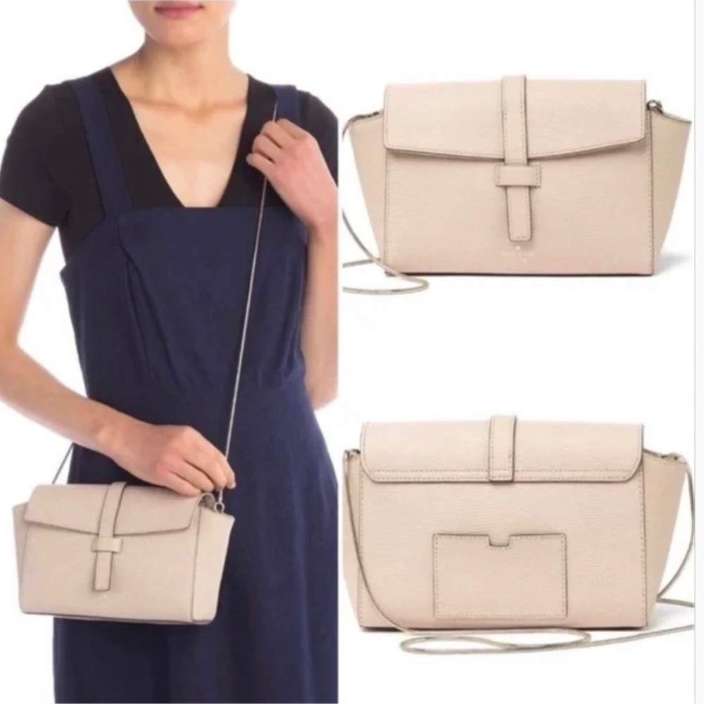 Nwt Kate Spade Riverside St Emmie Warm Beige Chain Strap Leather Crossbody